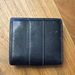 Coach Black Leather Bi-Fold Wallet